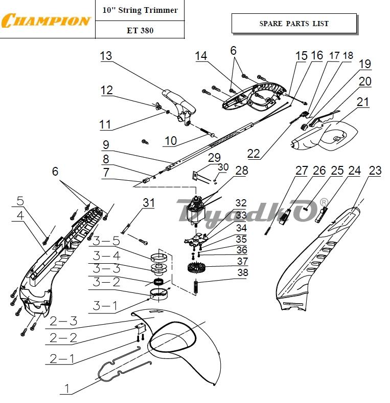 Запчасти Champion ET 380